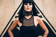 Load image into Gallery viewer, Punk Princess Crop Top - Mesh crop top - Organic cotton crop top - Punk top - Goth top