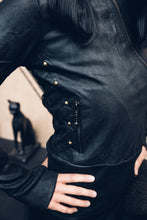 Load image into Gallery viewer, Ruby Jacket- Moto jacket -Black wax jacket-Black jacket -Winter Jacket-Bike Jacket