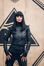 Load image into Gallery viewer, Ruby Jacket- Moto jacket -Black wax jacket-Black jacket -Winter Jacket-Bike Jacket