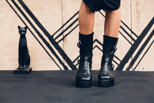 Load image into Gallery viewer, Punk priestess platform boots - Goth boots - Platform boots- Punk Boots -Black leather boots - Studded boots -Womens boots