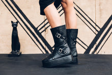 Load image into Gallery viewer, Punk priestess platform boots - Goth boots - Platform boots- Punk Boots -Black leather boots - Studded boots -Womens boots