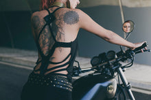 Load image into Gallery viewer, Black diamond singlet - Strappy singlet - Black singlet-Mini dress - Long black singlet top