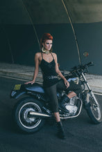 Load image into Gallery viewer, Black diamond singlet - Strappy singlet - Black singlet-Mini dress - Long black singlet top