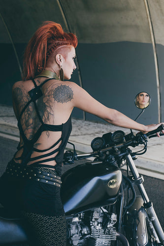 Black diamond singlet - Strappy singlet - Black singlet-Mini dress - Long black singlet top