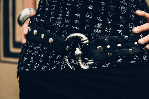 Medusa belt -Silver Medusa Belt - Leather belt -Snake buckle belt- Silver serpent belt