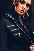 Load image into Gallery viewer, Salem /Triptych Hoody [ Black crop hoody [ Women&#39;s hoody [ Cotton hoody [ Punk Hoody [ Goth Hoody