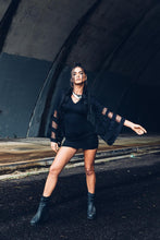 Load image into Gallery viewer, Elysium Kimono Dress [ Black Mini Dress { Modal Dress { Little Black Dress { Kimono Dress