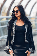 Load image into Gallery viewer, Bamboo Kimono [ Crop kimono { Black kimono { Zebra kimono [ Animal print kimono