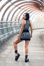 Load image into Gallery viewer, Ashanti Mini Skirt [ Organic Cotton Mini Skirt [ Zebra Print Mini Skirt [ Black Mini Skirt