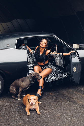 Lulu Kimono Sleeve Bullet Bra Crop Top [