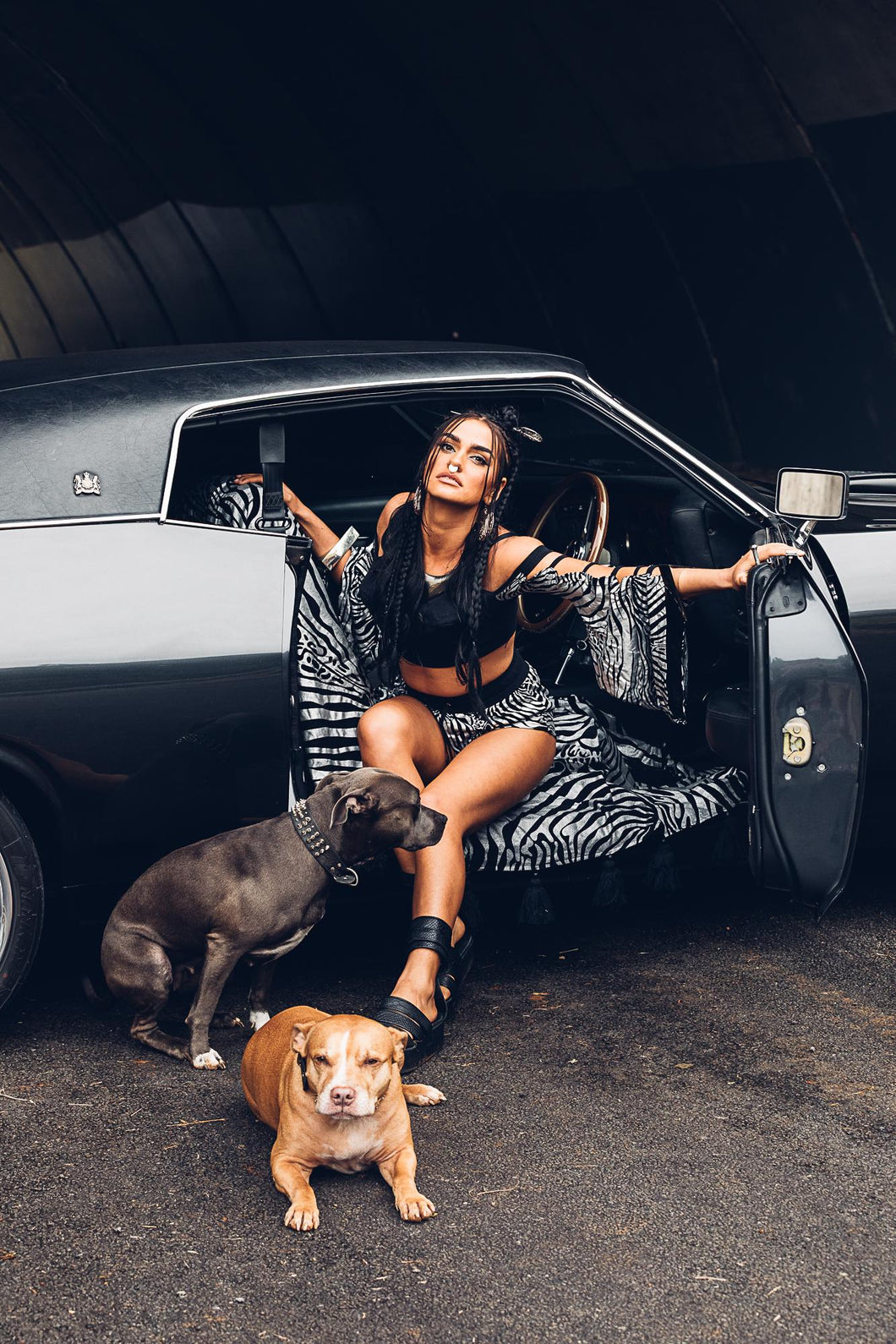 Lulu Kimono Sleeve Bullet Bra Crop Top [