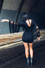 Load image into Gallery viewer, Elysium Kimono Dress [ Black Mini Dress { Modal Dress { Little Black Dress { Kimono Dress