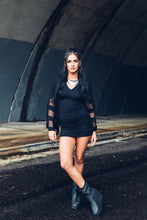 Load image into Gallery viewer, Elysium Kimono Dress [ Black Mini Dress { Modal Dress { Little Black Dress { Kimono Dress