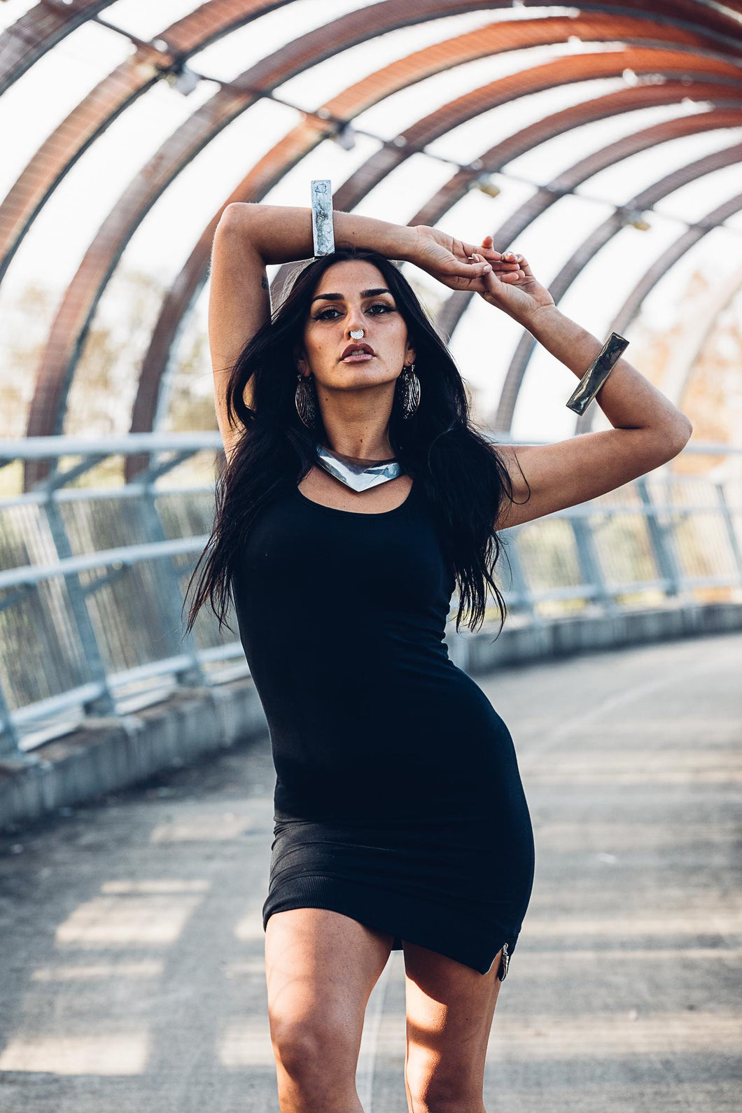 Nia Racer Dress ] Black Mini Dress ] Black Racer Dress } Modal Mini Dress [ Little Black Dress