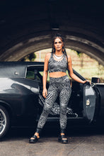 Load image into Gallery viewer, Zebra Print Organic Cotton Leggings [ Organic Cotton Tights [ Yoga Pants { Festival Leggings