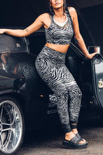 Load image into Gallery viewer, Zebra Print Organic Cotton Leggings [ Organic Cotton Tights [ Yoga Pants { Festival Leggings