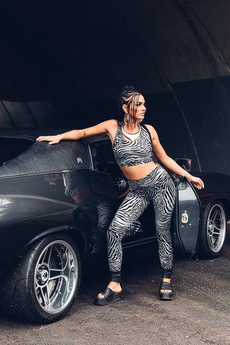 Zebra Print Organic Cotton Leggings [ Organic Cotton Tights [ Yoga Pants { Festival Leggings