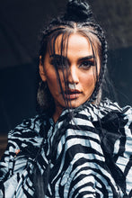 Load image into Gallery viewer, Zebra Print Cotton Scarf [ Rayon Scarf [Animal Print Scarf