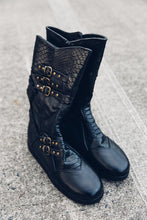 Load image into Gallery viewer, Raven leather slouch boots-Custom boots- festival boots- Leather boots - Ladies leather boots