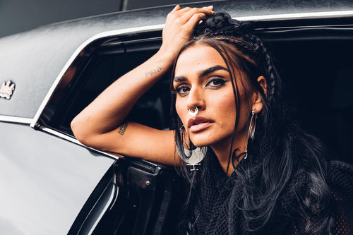 Blood Moon Solid Silver Septum Clicker [ Septum Ring [ Nose Ring [ Moon Ring [ Silver Septum