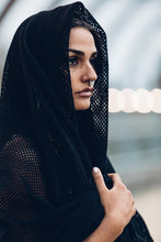 Load image into Gallery viewer, Mesh Scarf { Cotton Mesh Scarf [ Black Mesh Scarf