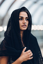Load image into Gallery viewer, Mesh Scarf { Cotton Mesh Scarf [ Black Mesh Scarf