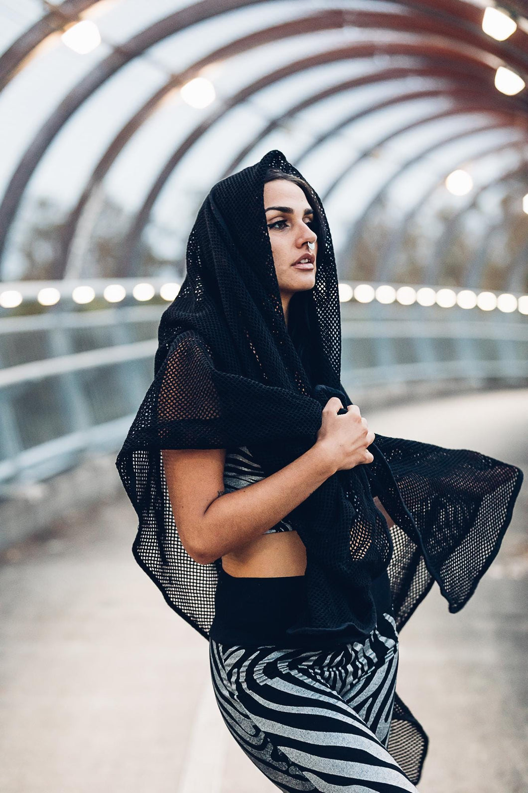 Mesh Scarf { Cotton Mesh Scarf [ Black Mesh Scarf