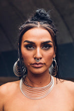 Load image into Gallery viewer, Kronos Hoop [ Silver Hoop { Large Silver Hoop [ Ringed Hoop { Big Silver Hoop