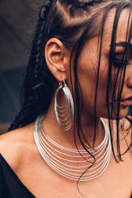 Load image into Gallery viewer, Kronos Hoop [ Silver Hoop { Large Silver Hoop [ Ringed Hoop { Big Silver Hoop