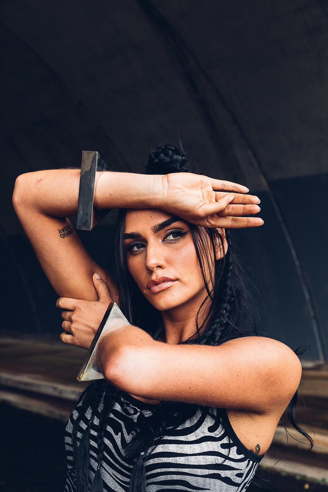 Pyramid Bangle [ Silver Bangle { Chunky Bangle { Silver Chunky Bangle