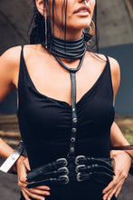 Load image into Gallery viewer, Domina Leather Harness [ Leather Corset Belt [ Leather Choker and Belt