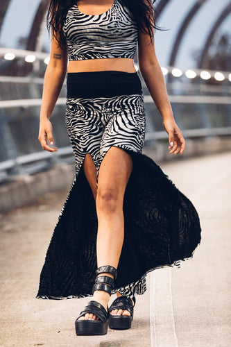 Moondance Flares { Bamboo Wide Leg Pants [ Zebra Print Pants [ Ladies Pants { Split Leg Pants