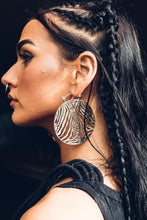 Load image into Gallery viewer, Zebra Hoops [ Silver Hoops [ Zebra Print Hoops { Large Silver Hoops