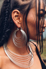 Load image into Gallery viewer, Kronos Hoop [ Silver Hoop { Large Silver Hoop [ Ringed Hoop { Big Silver Hoop