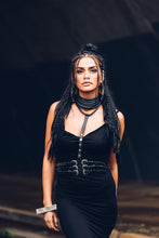 Load image into Gallery viewer, Domina Leather Harness [ Leather Corset Belt [ Leather Choker and Belt