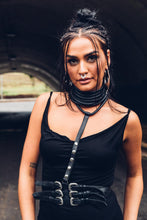 Load image into Gallery viewer, Domina Leather Harness [ Leather Corset Belt [ Leather Choker and Belt