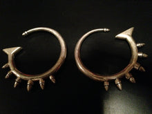 Load image into Gallery viewer, Silver plated bullet stretcher hoop earring- Stretch earring- Bullet earring - Silver hoop- Bullet hoop