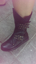 Load image into Gallery viewer, Raven leather slouch boots-Custom boots- festival boots- Leather boots - Ladies leather boots