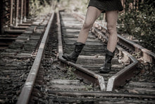 Load image into Gallery viewer, Raven leather slouch boots-Custom boots- festival boots- Leather boots - Ladies leather boots