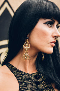 Trident earring - Brass
