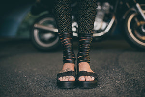 Serpentine Leather Sandals